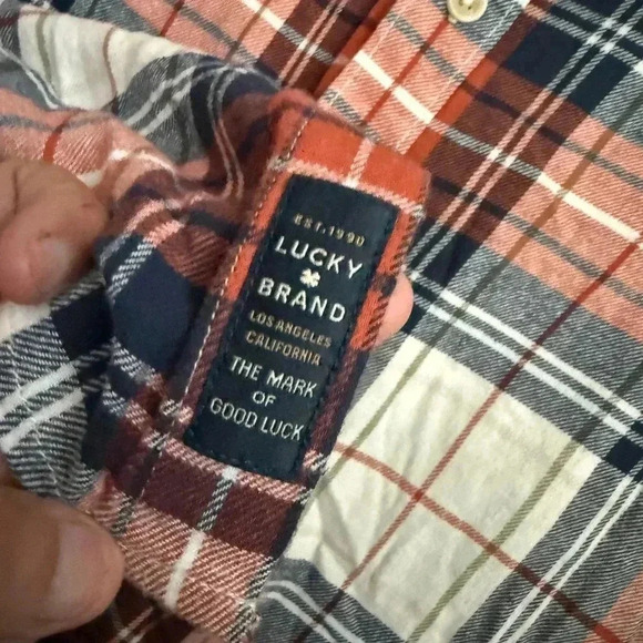 NWT Lucky Brand Flannel shirt Large Men’s - Picture 6 of 9